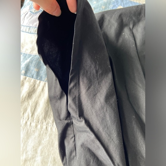 Zara Womens Black Minimalist V-Neck Poplin Sleeves Pleated Dress Size XS - Picture 8 of 16